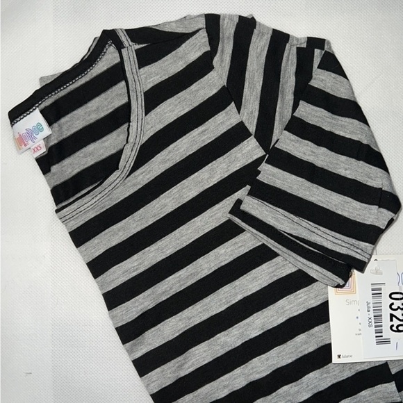 NEW! Short Sleeve Striped T-Shirt Midi Dress LuLaRoe Julia size XXS - Picture 3 of 8